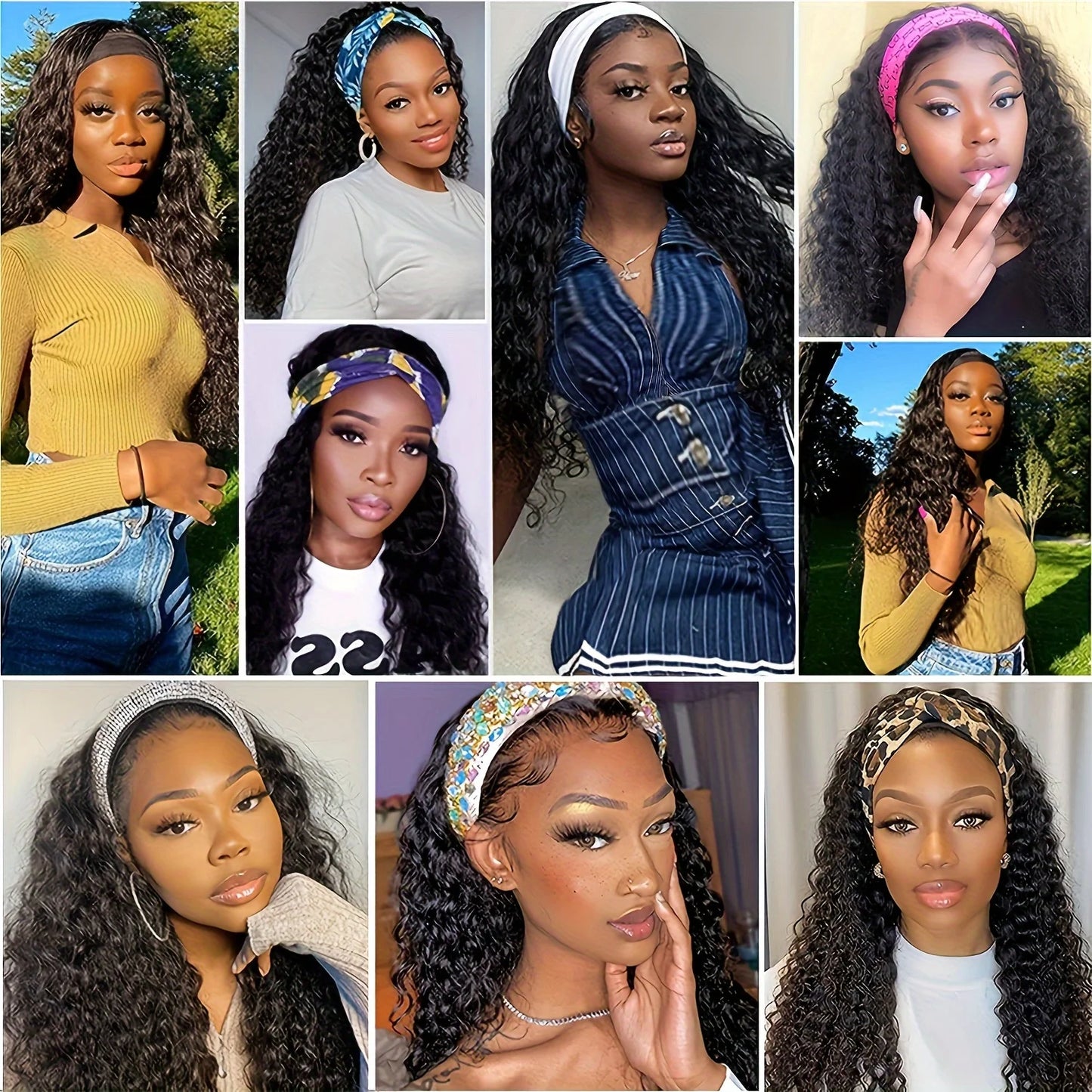 Onda profunda bandana peruca de cabelo humano encaracolado bob perucas para as mulheres 100% cabelo real bobo perucas feitas à máquina completa cabelo preto natural