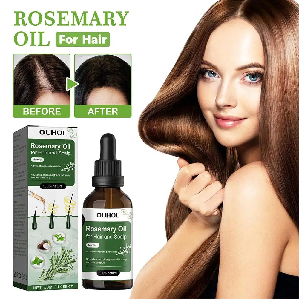 Óleo de alecrim para o crescimento do cabelo 50ml óleo essencial para o crescimento do cabelo, cuidados com o cabelo de beleza, evita a perda de cabelo produtos de crescimento do cabelo
