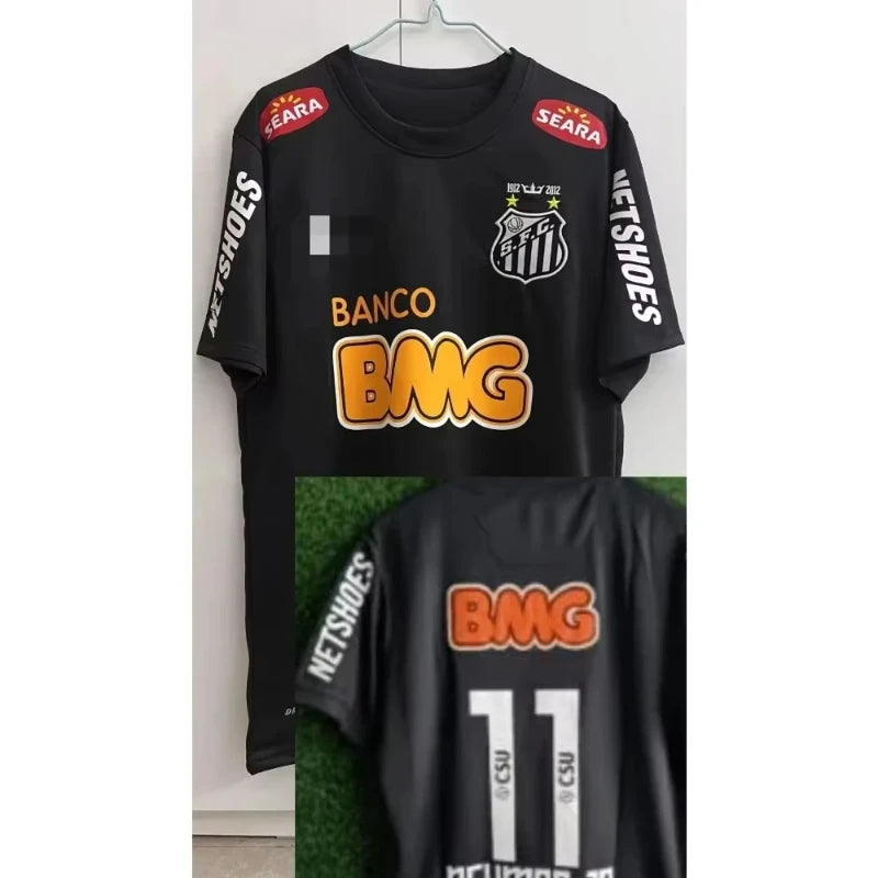 Classic Vintage 11-12 Santossi Family Women Cotton Football Men Jerseys Vintage Little Neymar Football Adults Wear Shirts Unisex