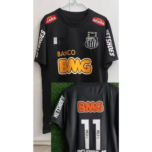 Classic Vintage 11-12 Santossi Family Women Cotton Football Men Jerseys Vintage Little Neymar Football Adults Wear Shirts Unisex