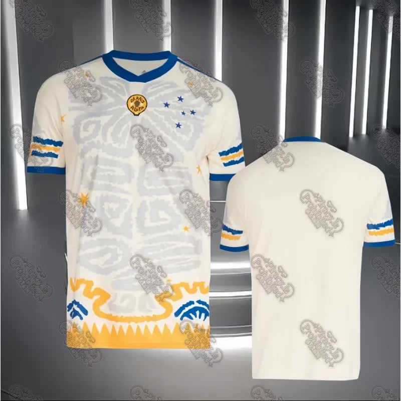 25 Year Latest Popular Football Series Cruzeiro Home Football Jersey Training Suit Men's T-shirt Summer Adult Children's Jersey