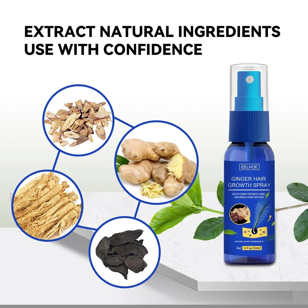 Gengibre Crescimento Do Cabelo spray Anti Queda Do Cabelo Perda De Cabelo Tratamento Óleo De Essência De Crescimento Do Cabelo para Homens Mulheres tratamento do cabelo