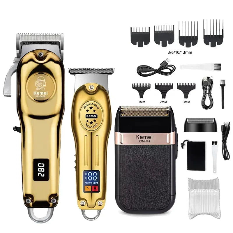 Kemei KM-2628 KM-678 KM-2024 USB Rechargeable Hair Clipper Professional Cordless Men Hair Trimmer Men's Hair Cutting Machine