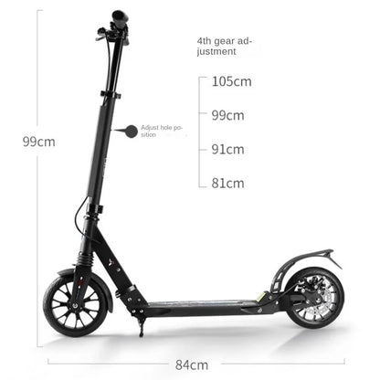 OMGD Aluminum Alloy Two-wheel Shock-absorbing Adult Scooter One-second Folding Children's Scooter Youth Shock-absorbing Scooter