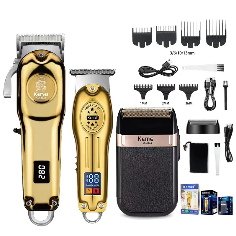 Kemei KM-2628 KM-678 KM-2024 USB Rechargeable Hair Clipper Professional Cordless Men Hair Trimmer Men's Hair Cutting Machine